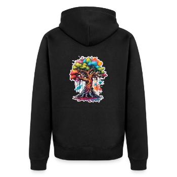 Tree / Nature / Earth / Bark / Roots / Leaves - Unisex Premium Organic Zip Hoodie - black - Back - Nico (187cm)