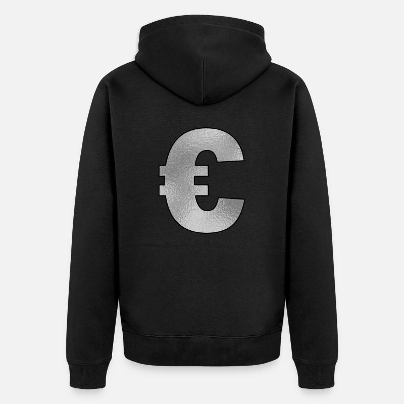 Signe de l’Euro Argent - Veste à capuche bio Premium Unisexe - noir