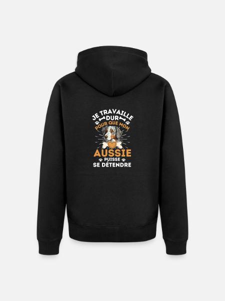 Aussie dog berger australien - Veste à capuche bio Premium Unisexe - noir