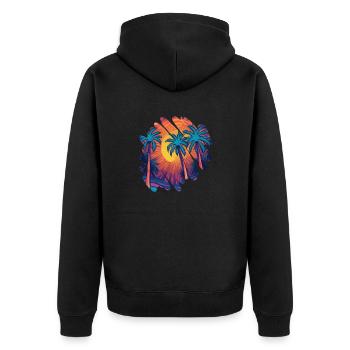 Été Plage mer vacances - Veste à capuche bio Premium Unisexe - noir - Dos - Nico (187cm)