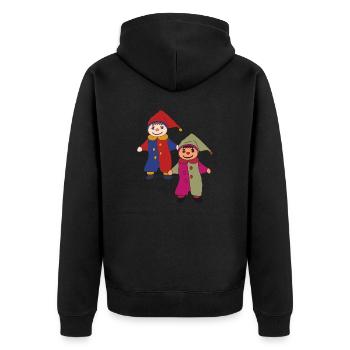 kasper 2fach - Unisex Premium Bio Zip Hoodie - Schwarz - Hinten - Nico (187cm)