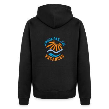 Vacances été soleil vagues - Veste à capuche bio Premium Unisexe - noir - Dos - Nico (187cm)