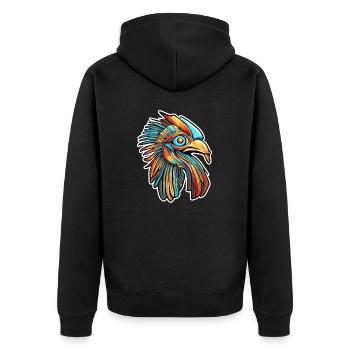 Ägypten / Pharao / Mumien / Hieroglyphen / Sphinx - Unisex Premium Bio Zip Hoodie - Schwarz - Hinten - Nico (187cm)