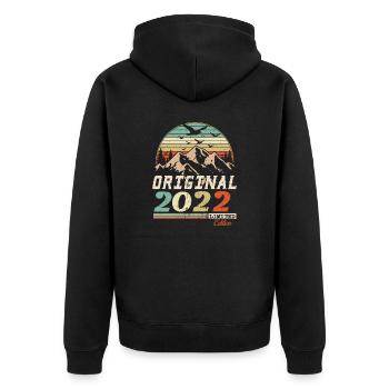 2022 vintage anniversaire rétro vintage cadeau - Veste à capuche bio Premium Unisexe - noir - Dos - Nico (187cm)