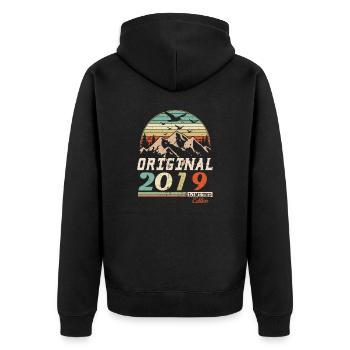 2019 vintage anniversaire rétro vintage cadeau - Veste à capuche bio Premium Unisexe - noir - Dos - Nico (187cm)