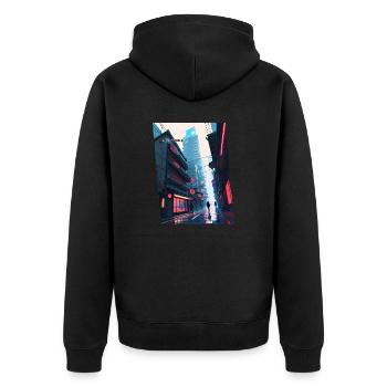 Manga city - Veste à capuche bio Premium Unisexe - noir - Dos - Nico (187cm)