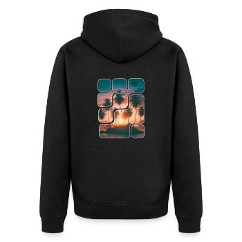 Coconut palm island summer - Unisex Premium Organic Zip Hoodie - black - Back - Nico (187cm)