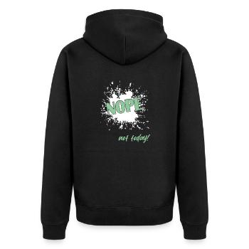 Nope not today - Unisex Premium Bio Zip Hoodie - Schwarz - Hinten - Nico (187cm)