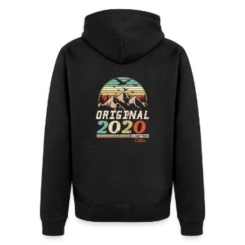 2020 vintage anniversaire rétro vintage cadeau - Veste à capuche bio Premium Unisexe - noir - Dos - Nico (187cm)