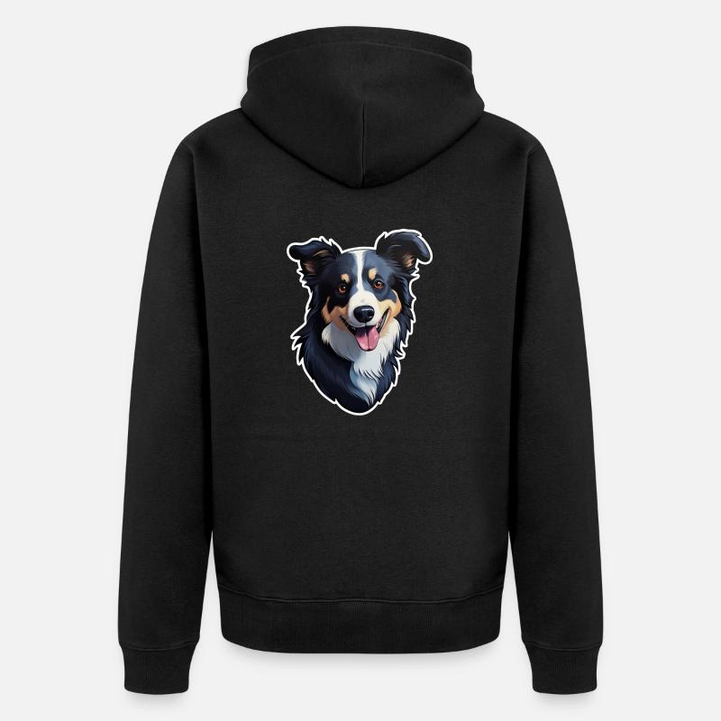 Border Collie - Veste à capuche bio Premium Unisexe - noir