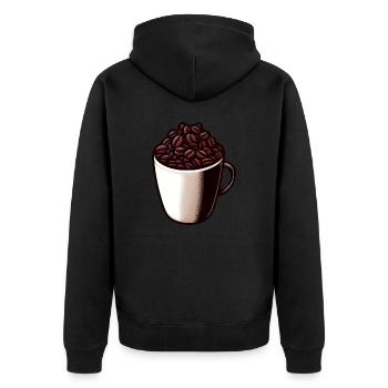 Coffee Tea - Coffee Cup - Tea - Unisex Premium Organic Zip Hoodie - black - Back - Nico (187cm)