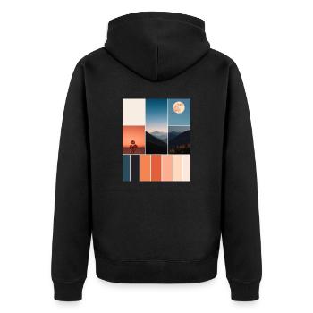Montagnes - Veste à capuche bio Premium Unisexe - noir - Dos - Nico (187cm)
