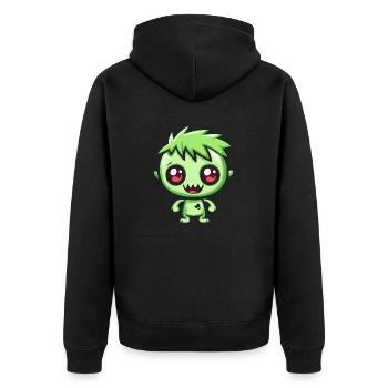 Zombie Halloween Gruselig Comic - Unisex Premium Bio Zip Hoodie - Schwarz - Hinten - Nico (187cm)