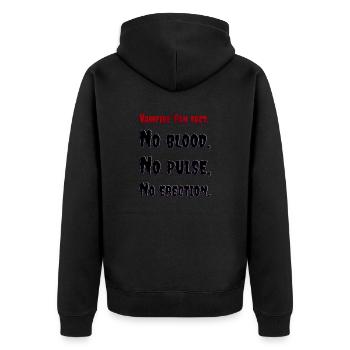 Vampire fan fakt - Unisex Premium Organic Zip Hoodie - black - Back - Nico (187cm)