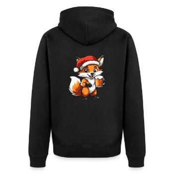 Fuchs Weihnachten Bier - Unisex Premium Bio Zip Hoodie - Schwarz - Hinten - Nico (187cm)