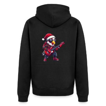 Guitare de Noël Coq - Veste à capuche bio Premium Unisexe - noir - Dos - Nico (187cm)