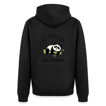 Allergique au matin humour - Veste à capuche bio Premium Unisexe - noir - Dos - Nico (187cm)