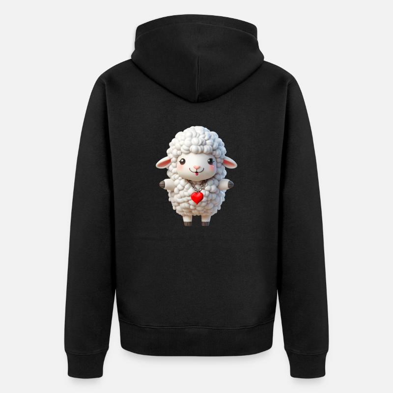 Moutons 1 - Veste à capuche bio Premium Unisexe - noir