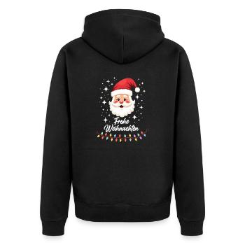 Frohe Weihnachten - Familien-Lustig - Unisex Premium Bio Zip Hoodie - Schwarz - Hinten - Nico (187cm)
