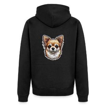 Chihuahua - Unisex Premium Organic Zip Hoodie - black - Back - Nico (187cm)