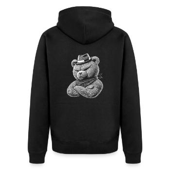 Teddy bear - Unisex Premium Organic Zip Hoodie - black - Back - Nico (187cm)