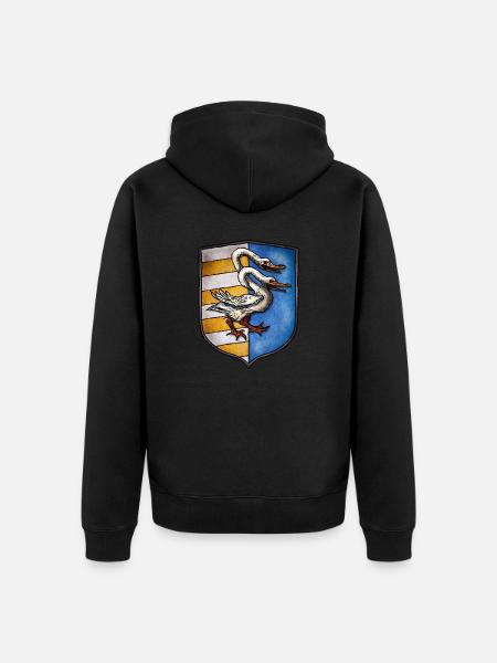 Stemma cigno a due teste - Felpa con cappuccio ecologica premium unisex - nero