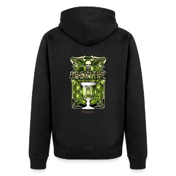 Absinthe Jugendstil Look Design - Unisex Premium Bio Zip Hoodie - Schwarz - Hinten - Nico (187cm)
