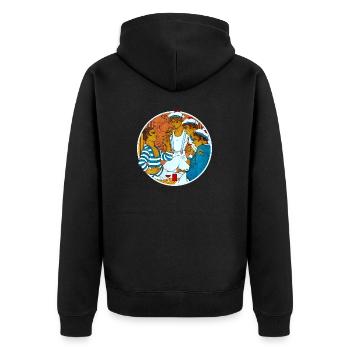 IT IS SAID - Unisex Premium Organic Zip Hoodie - black - Back - Nico (187cm)