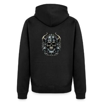 Seafarer’s Soul - Unisex Premium Organic Zip Hoodie - black - Back - Nico (187cm)