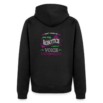 joke awesome statement present fun - Unisex Premium Bio Zip Hoodie - Schwarz - Hinten - Nico (187cm)