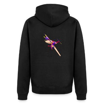 Kleines Verkehrsflugzeug - Unisex Premium Bio Zip Hoodie - Schwarz - Hinten - Nico (187cm)