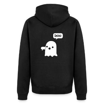 Halloween Spirit Ghosts Shirt - Unisex Premium Organic Zip Hoodie - black - Back - Nico (187cm)