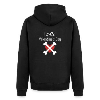 Je déteste la Saint-Valentin - Veste à capuche bio Premium Unisexe - noir - Dos - Nico (187cm)