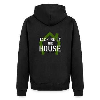 Music House Jack built the house gift - Unisex Premium Organic Zip Hoodie - black - Back - Nico (187cm)