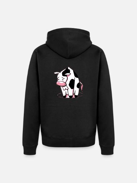 Douda la vache triste - Veste à capuche bio Premium Unisexe - noir