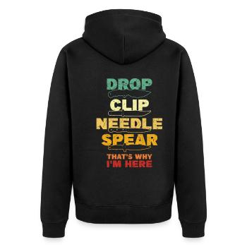 Knife collector - Unisex Premium Organic Zip Hoodie - black - Back - Nico (187cm)