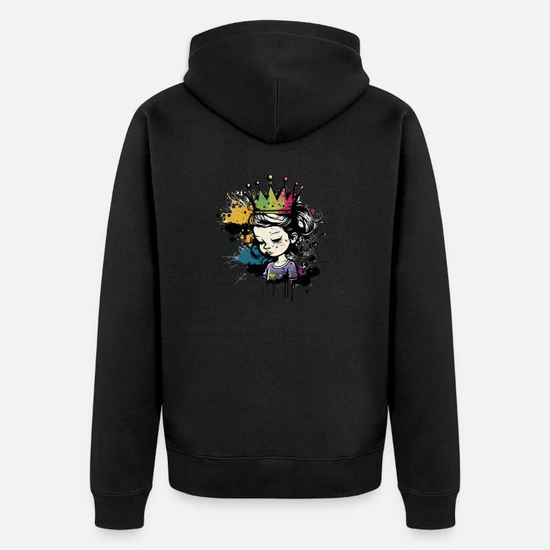 Goutte de peinture Princess Graffiti - Veste à capuche bio Premium Unisexe - noir