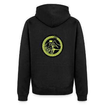 Poseidon Triton - Unisex Premium Organic Zip Hoodie - black - Back - Nico (187cm)