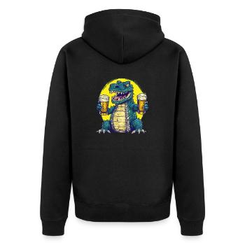Crocodile cool avec de la bière - Veste à capuche bio Premium Unisexe - noir - Dos - Nico (187cm)