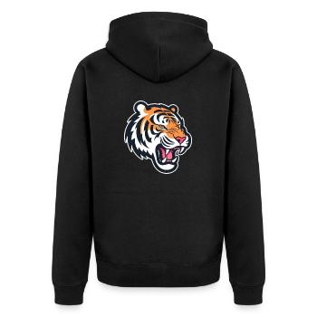 Tete de tigre rugissant - Veste à capuche bio Premium Unisexe - noir - Dos - Nico (187cm)