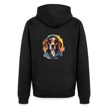 Streetwear Sniffer: Beagle Style | Dog lovers - Unisex Premium Organic Zip Hoodie - black - Back - Nico (187cm)