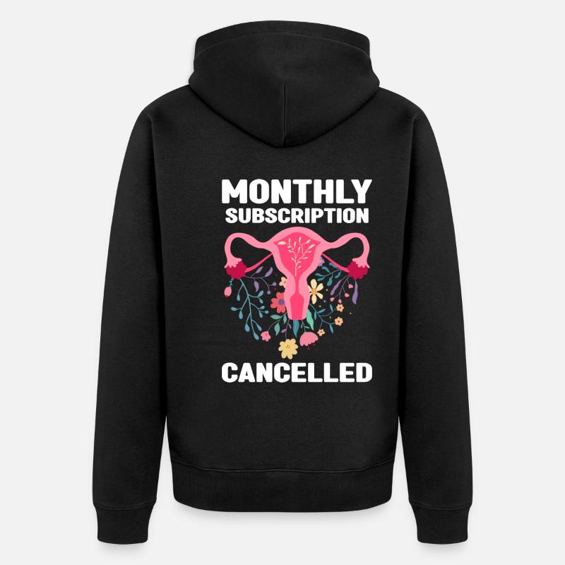 Hysterektomie | Gebärmutter Entfernung Geschenk - Unisex Premium Bio Zip Hoodie - Schwarz