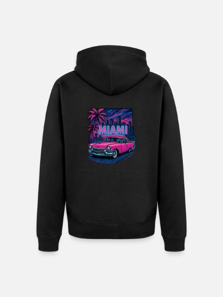 miami stadt - Unisex Premium Bio Zip Hoodie - Schwarz