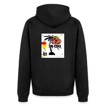 palmenengel basketball - Unisex Premium Bio Zip Hoodie - Schwarz - Hinten - Nico (187cm)