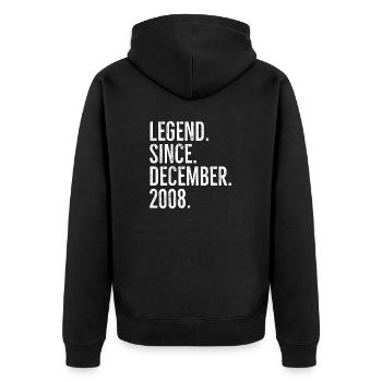 Légende depuis décembre 2008 - Veste à capuche bio Premium Unisexe - noir - Dos - Nico (187cm)