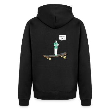 hospital flip - Unisex Premium Bio Zip Hoodie - Schwarz - Hinten - Nico (187cm)