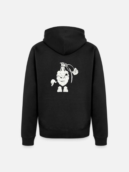 ' Design Grenade blanc - Veste Ă capuche bio Premium Unisexe - noir