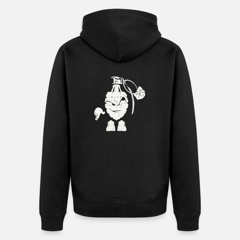 ' Design Grenade blanc - Veste à capuche bio Premium Unisexe - noir