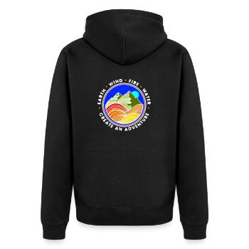 Natur Berge Wasser Sonne Illustration - Unisex Premium Bio Zip Hoodie - Schwarz - Hinten - Nico (187cm)
