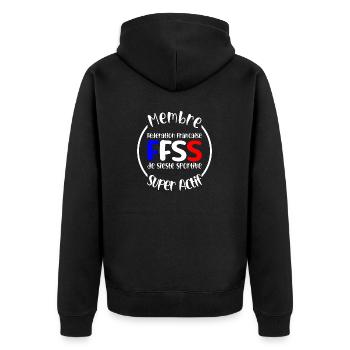 membre actif federation francaise sieste sportive - Veste à capuche bio Premium Unisexe - noir - Dos - Nico (187cm)